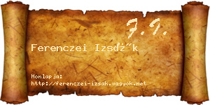 Ferenczei Izsák névjegykártya